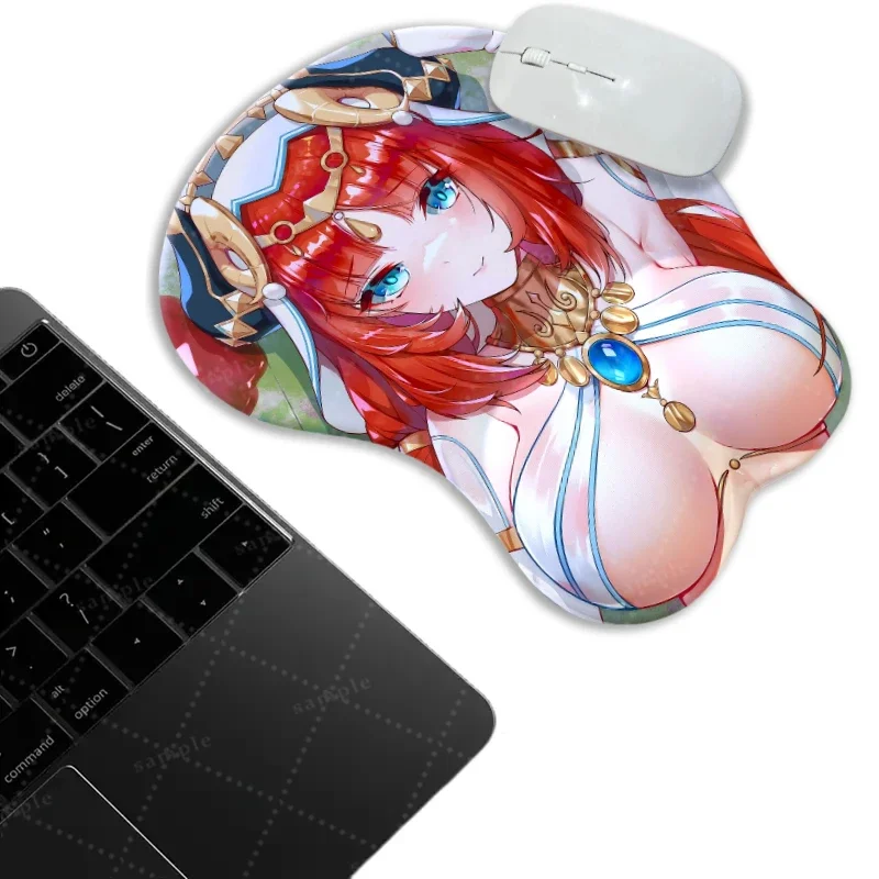

Blister Packed Nilou Maid Costume Chest Mouse Pad Anime Desk Mat Genshin Impact Gamer Special Wristband with 3d Nipples