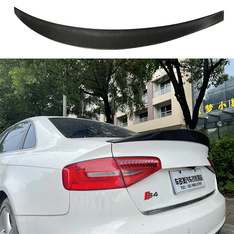 

For Audi A4 S4 B8.5 4 Door Sedan 2013 - 2016 Hk Style High Quality Real Carbon Fiber Rear Wing Roof Rear Box Decorated Spoiler