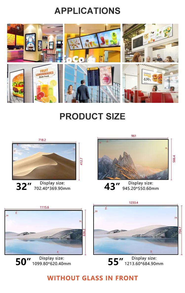 Bezpośrednio od producenta: Ekran LCD o wysokiej jasności, montowany na ścianie, o przekątnej 43-98 cali, do cyfrowej reklamy w butikach - Najlepsze wybory.