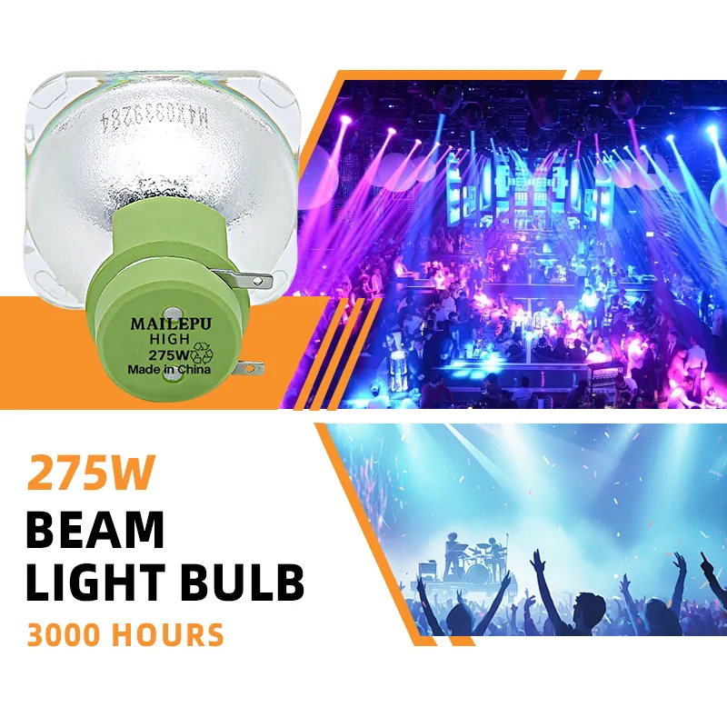 Suitable for disco halls, bars, KTV stages, hot selling high brightness white Mailepu HRI 275W sharp light bulb