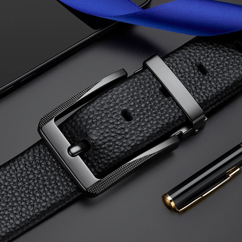 

Мужской ремень WILLIAMPO из натуральной кожи, из первоклассной воловьей кожи, молодежный повседневный ремень с пряжкой, деловой повседневный стиль, новинка 2026 года