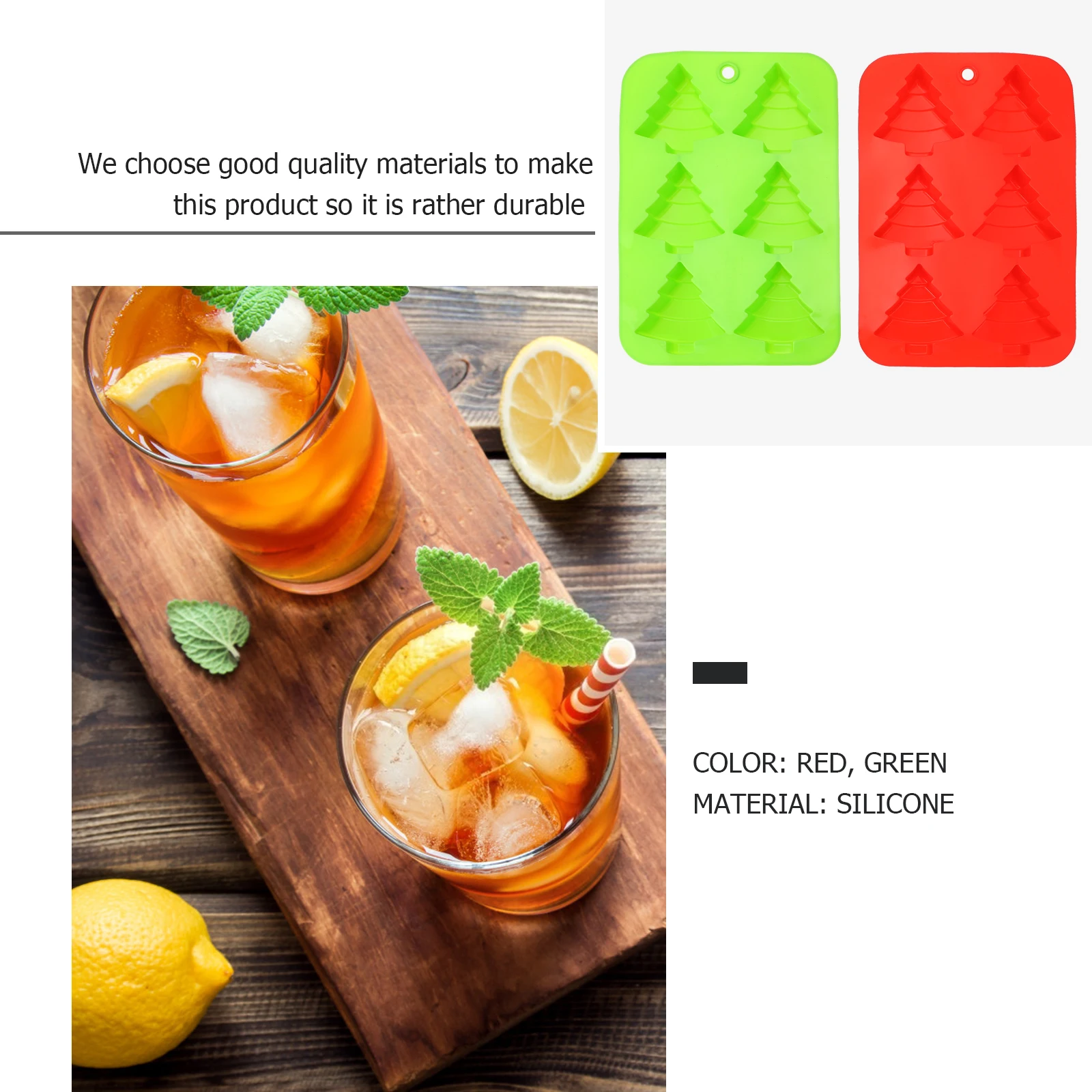 

2Pcs Christmas Mould Diy Baking Mold Red DIY Baking Chocolate Cake Silicone Mould Fondant Kitchen Bar Supplies