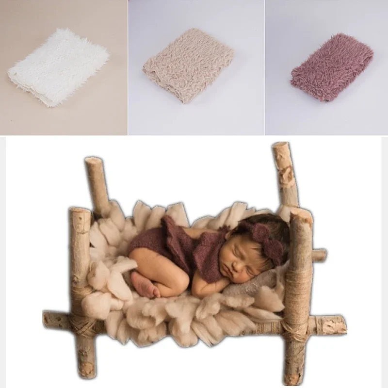 Baby Photography Blacket Soft Plush Mink Fur Background Blanket Solid Color Basket Filler Backdrop Mat Studio Baby Photo Props