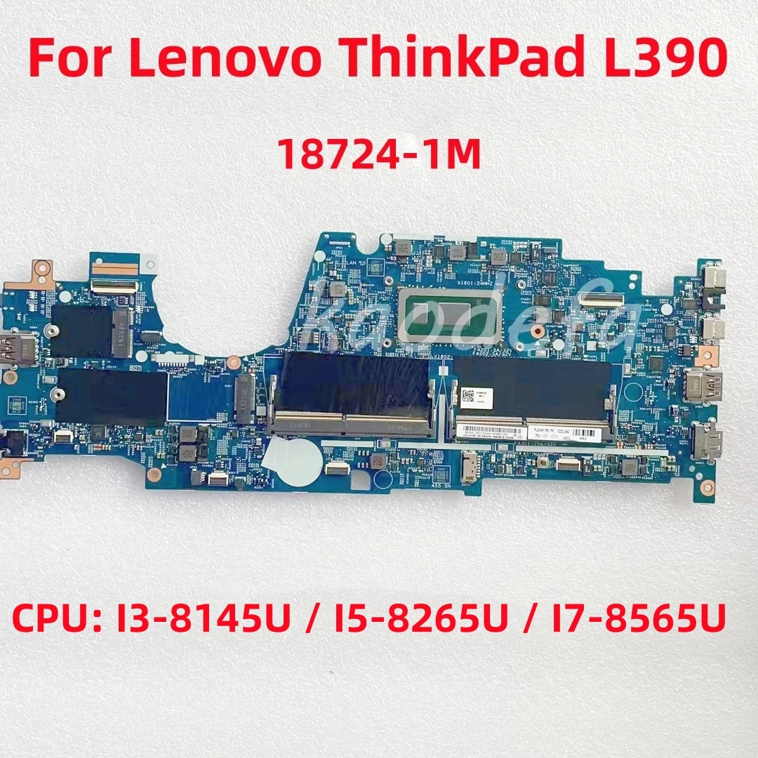 Placa base para portátil Lenovo ThinkPad L390, 18724-1M, CPU: I3-8145U, I5-8265U, DDR4, FRU: 02DL942, prueba OK, 100%