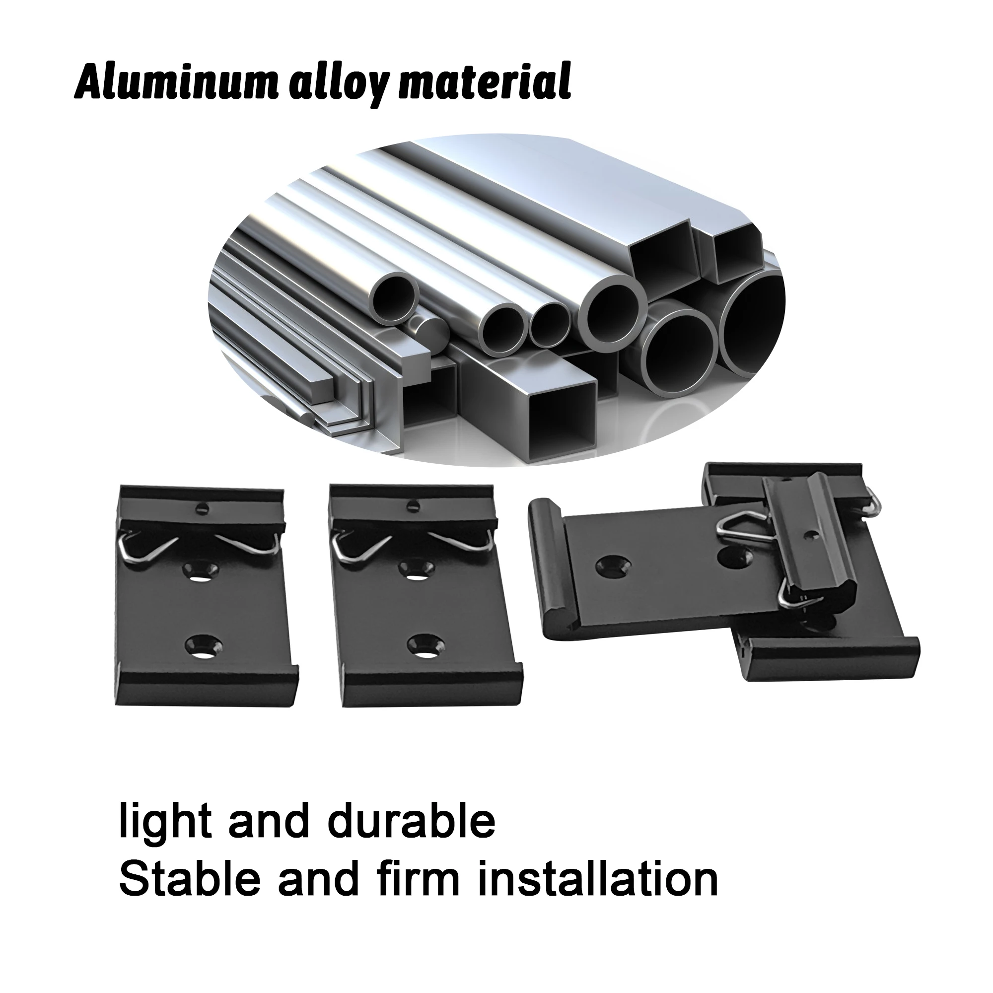 6pcs 35mm 26mm 43mm Din Rail Fixed Clamp Clip Aluminum Alloy Slideway Bracket With Mounting Holes for 19 Inch Server Rack