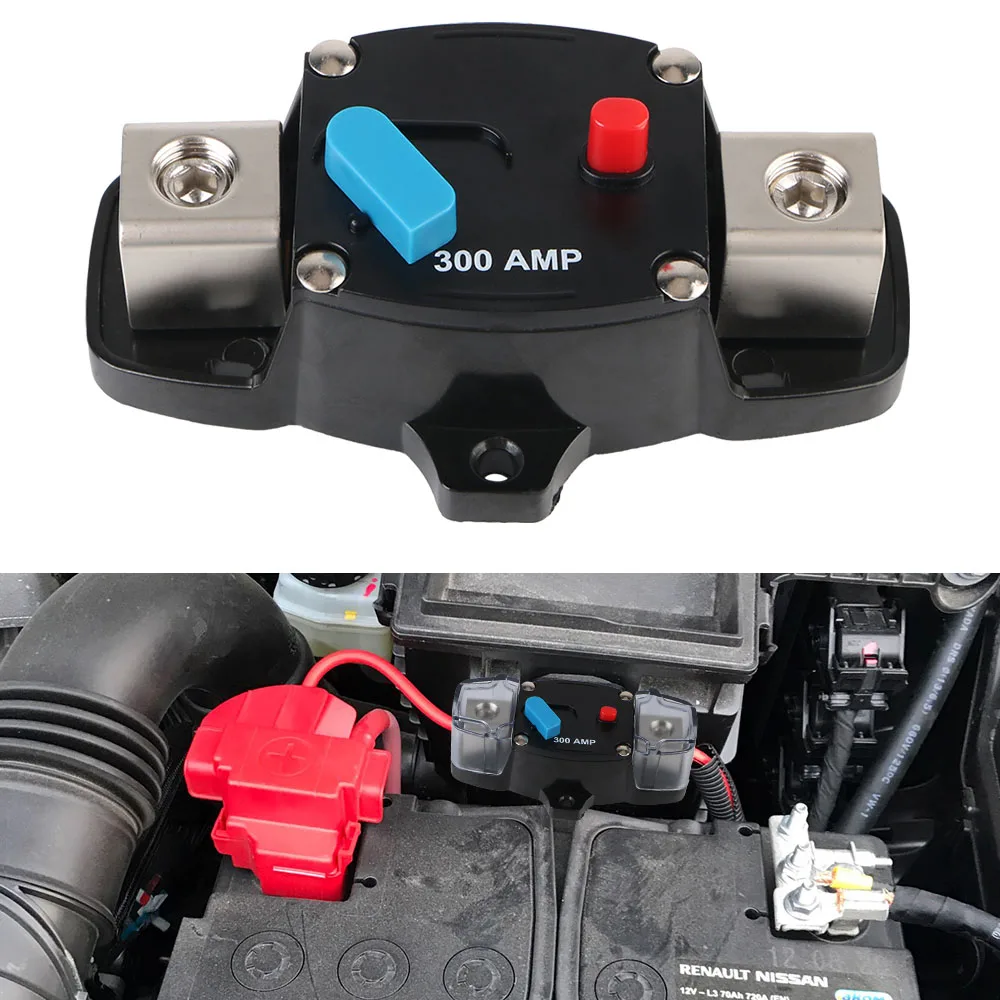 300A Auto Accessories 12V-48V Automatic Switch Fuse Holder Reset Insurance 4GA Adapter Car Truck Audio Amplifier Circuit Breaker