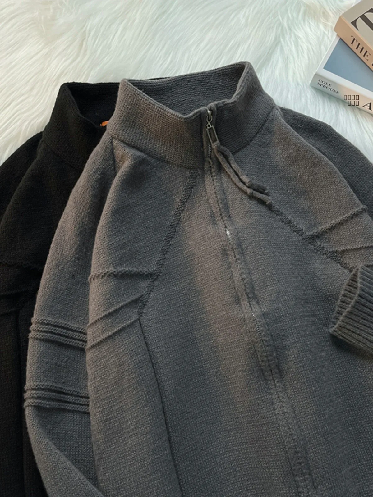 

Loose Fit Men's Open Cardigan Sweater Autumn Winter New Sle American Lazy Sle Zipper Knitted irt Casual Outerwear