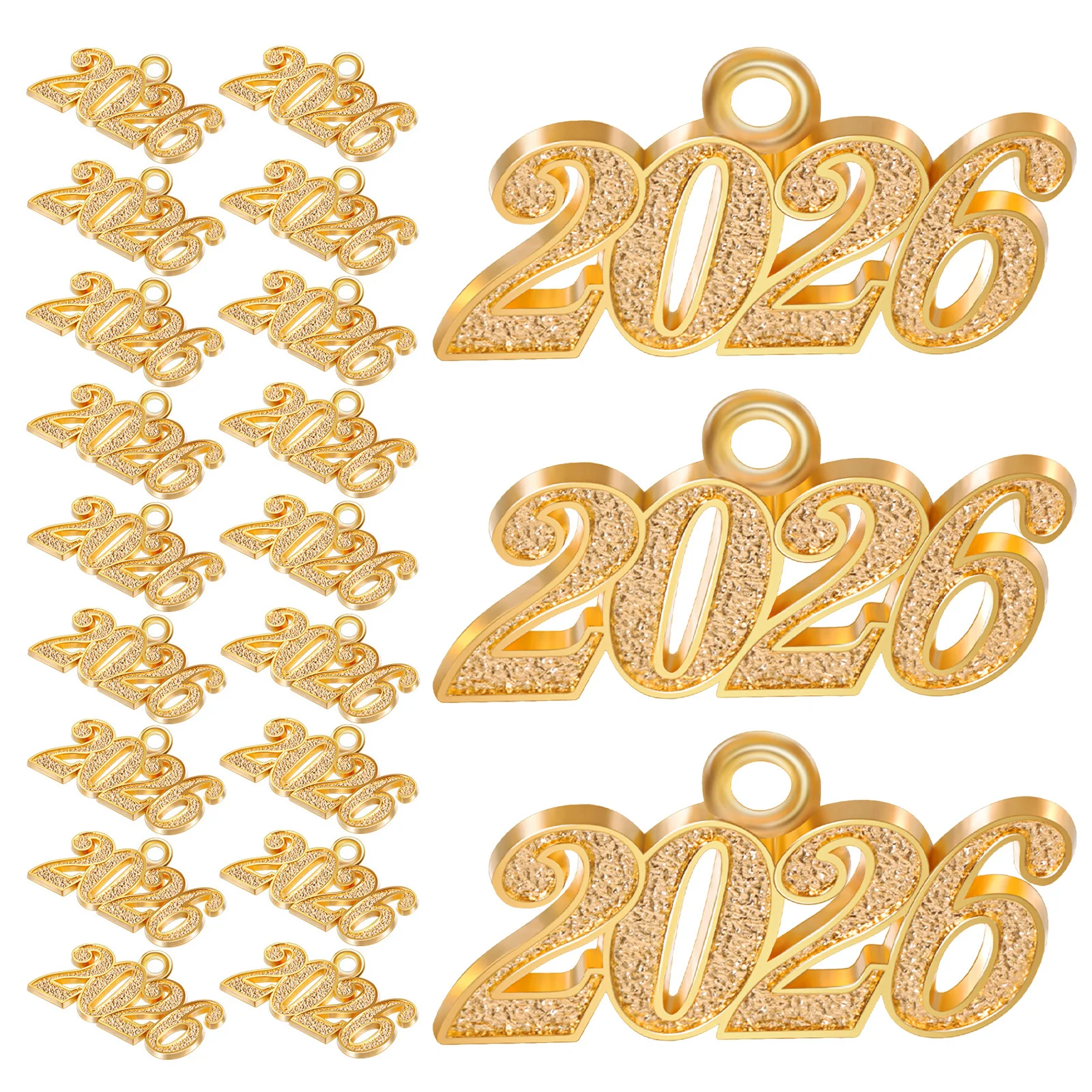 

100Pcs 2026 Alloy Number Charms Mini Metal Pendants Year Charms for Necklace Bracelets Keychains DIY Holiday Jewelry Craft