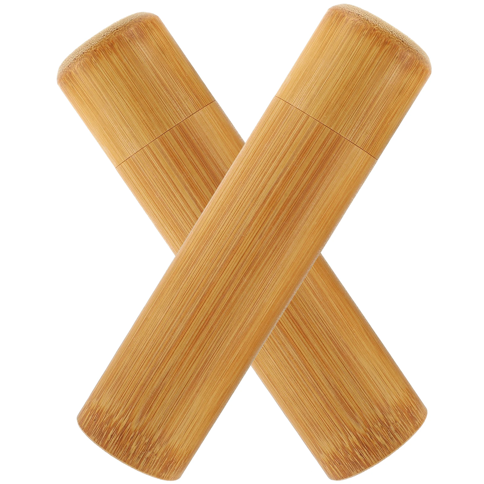 

2 Pcs Bamboo Tea Toothbrush Container Containers Practical Storage Tube Leaves Canister Home