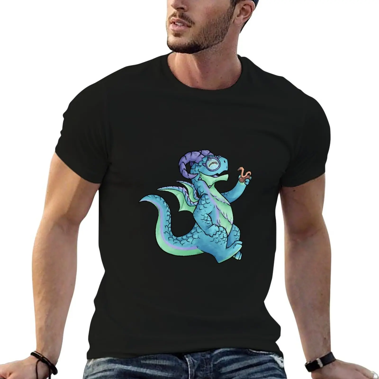 Flamecraft blue Iron dragon T-ShirtT-Shirt tees graphic t shirt vintage sweat shirts, men