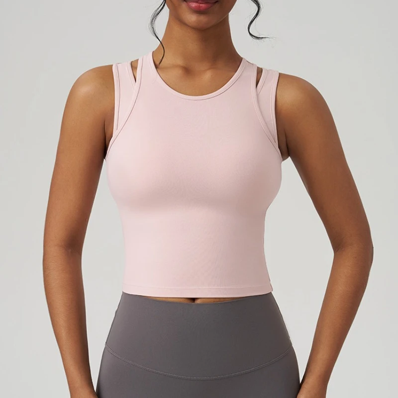 Жилет для йоги, женская спортивная рубашка без рукавов для спортзала, спортивная одежда для фитнеса и тренировок, жилет для бега на открытом воздухе, спортивные майки