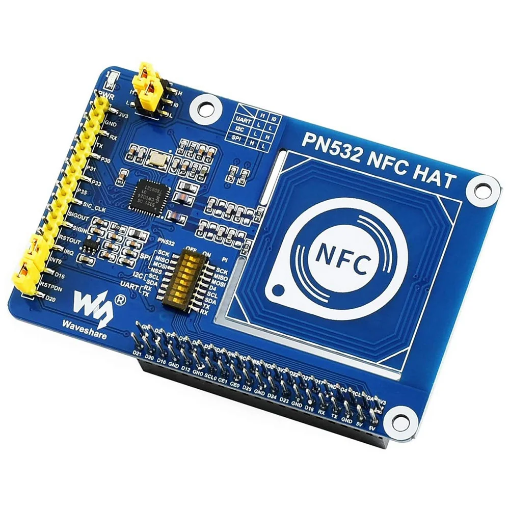 PN532 NFC HAT for in the 13.56MHz Frequency Supports Three Communication Interfaces I2C SPI and UART