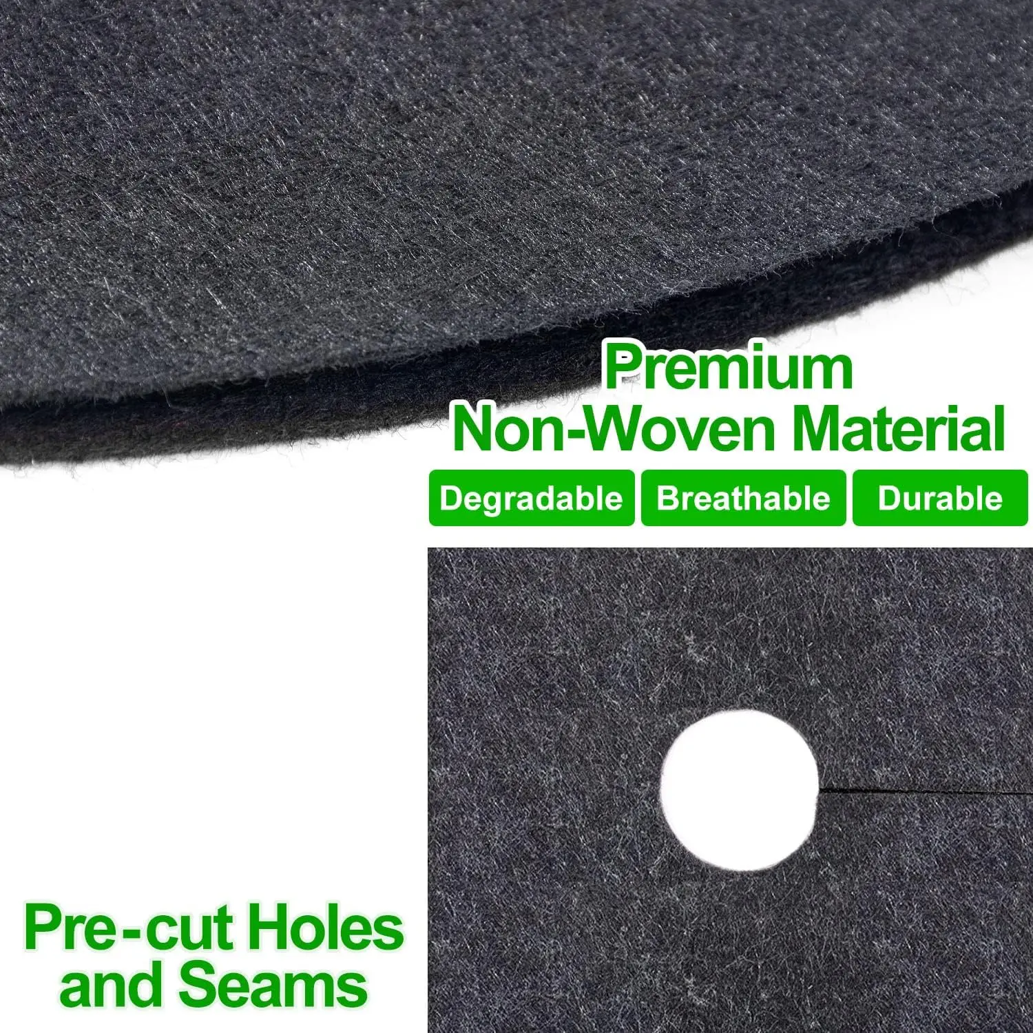 8 Pack Non-Woven Tree Mulch Ring 32 Inch Degradabl Tree Protection Mat Weed Barrier Round Mats with 20 Staples Stakes fo - view 5