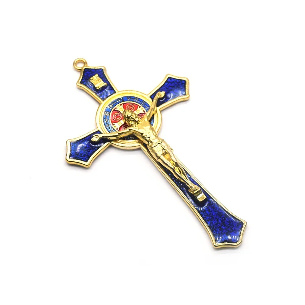 12*7cm  Saint Benedict Cross Jesus Christ Cross Pendant Religion Pray Decoration Supplies