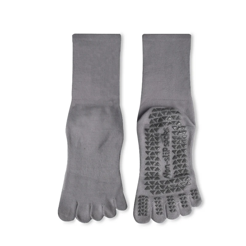 1 Paar neue einfarbige rutschfeste Damen-Trainings-Fitness-Fünf-Zehen-Yoga-Socken, professionelle Pilates-Zehentrenner-Socken – Detail 7