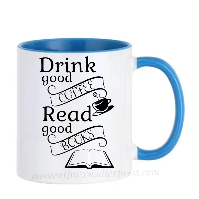 

Teacher Drinkware Library Book Cups Reading Coffee Mugs Caffeine Cocoa Tea Mugen Student Gifts Home Decal Tableware Coffeeware