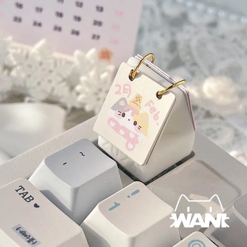 Wani 2026 Mini Calendar Keycaps Translucent Cute Personalized Key Cap Customized Mechanical Keyboards Keycaps Creative Gifts