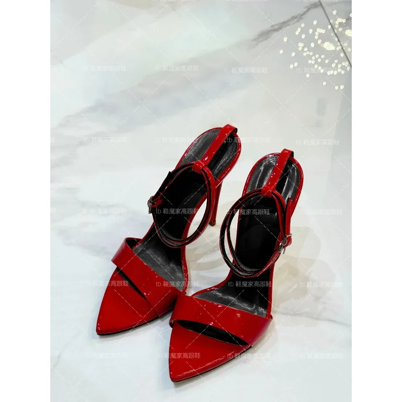

Sexy high-heeled shoes with pointed toes, new style, open toed buckle strap, slim heel sandals, women's fashion shoes
