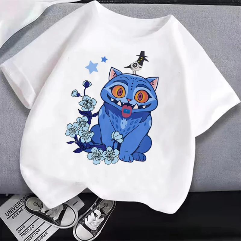 Pescoço redondo básico meninos topos camisas casuais caçadores de demônio t camisa crianças dos desenhos animados anime meme impressão roupas mulher homem
