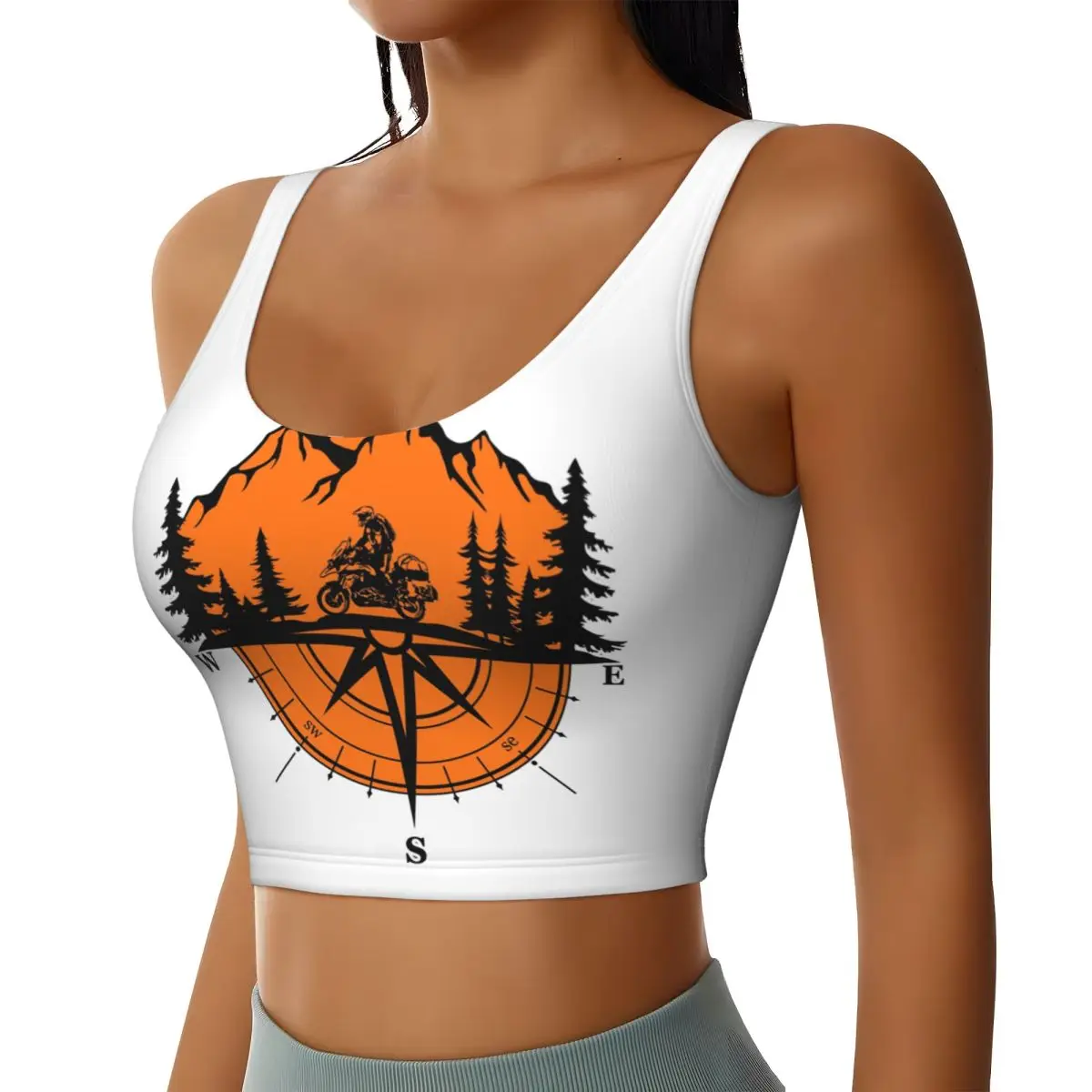 Custom Mountain Adventure GS Motorbike Compass Explore Workout Crop Tank Tops Women Seamless Running Yoga Sports Bras