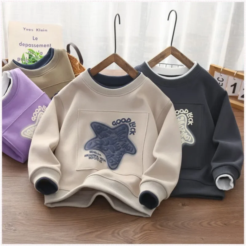 2026 Children's Clothing Casual Boys hoodies Sweatshirts for Kids Clothes 4-14Y Autumn Fashion Long Sleeve Cotton Top Outerwear