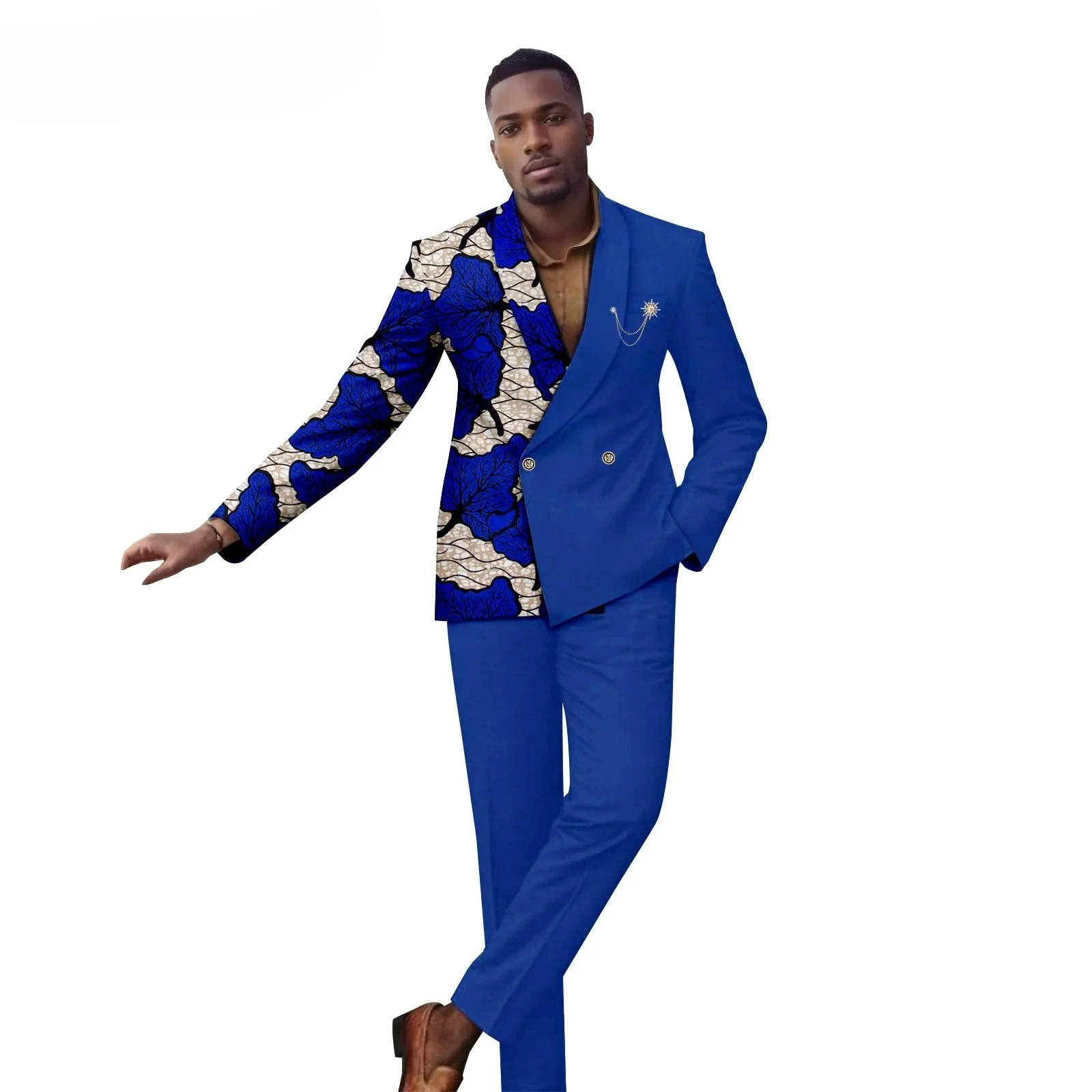 

Модный костюм из 2 предметов для мужчин, свадебная вечеринка, жених, роскошный длинный пиджак, брюки, формальный выпускной, приталенные смокинги на заказ