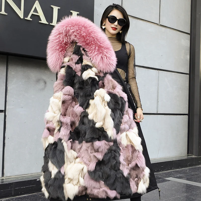 

Liner Xlong Detachable Fox Fur Women Winter Coat With Real Fur Parkas Mujer 2023 Raccoon Fur Collar Jacket Female Outwear Coats