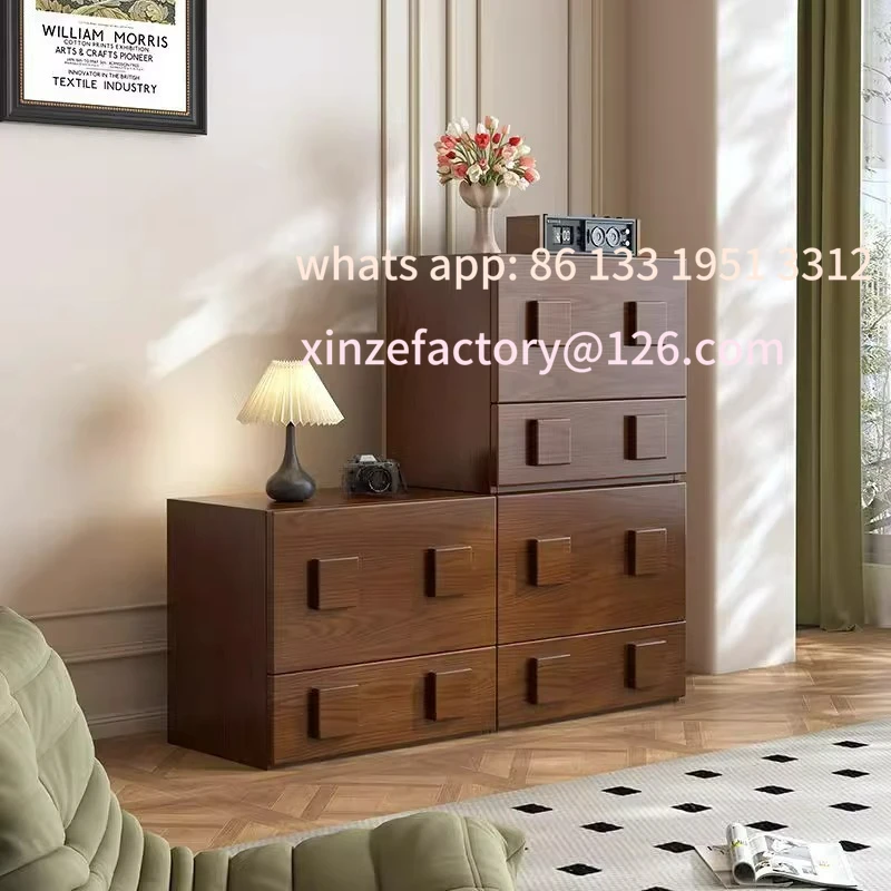 

Customizable solid wood card door cabinet living room bedroom medieval TV cabinet simple storage