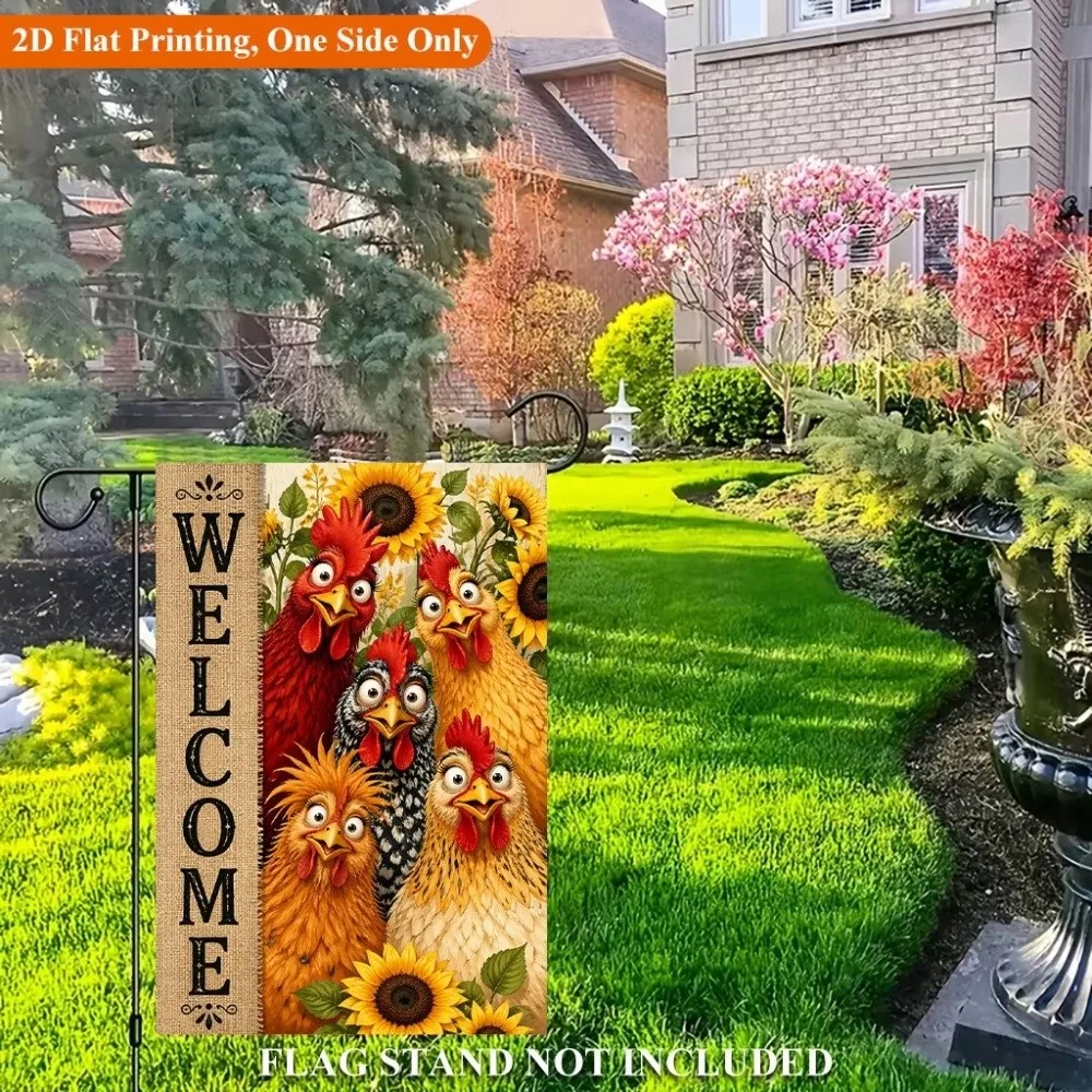 Double Sided Halloween Fall Pumpkin Garden Flag Rustic Style Linen Autumn Ghost Yard Flag Scarecrow Chick or Treat