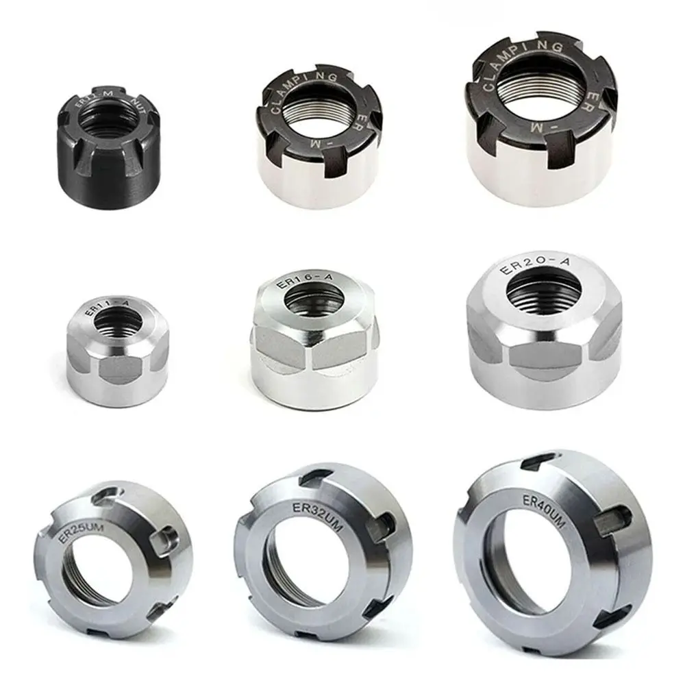 A/M/UM Type Chuck Nut Clamping Nut ER Collet Balanced Nut For CNC Lathe Milling Bit Holder ER 11/16/20/25/32/40 High Precision