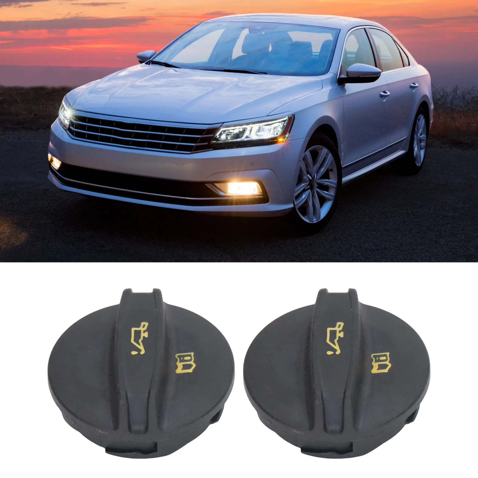 

Oil Filler , 2Pcs Direct Replacement Heat 06K103485A ABS for 1.8L 2.0L Engines 2012‑2017