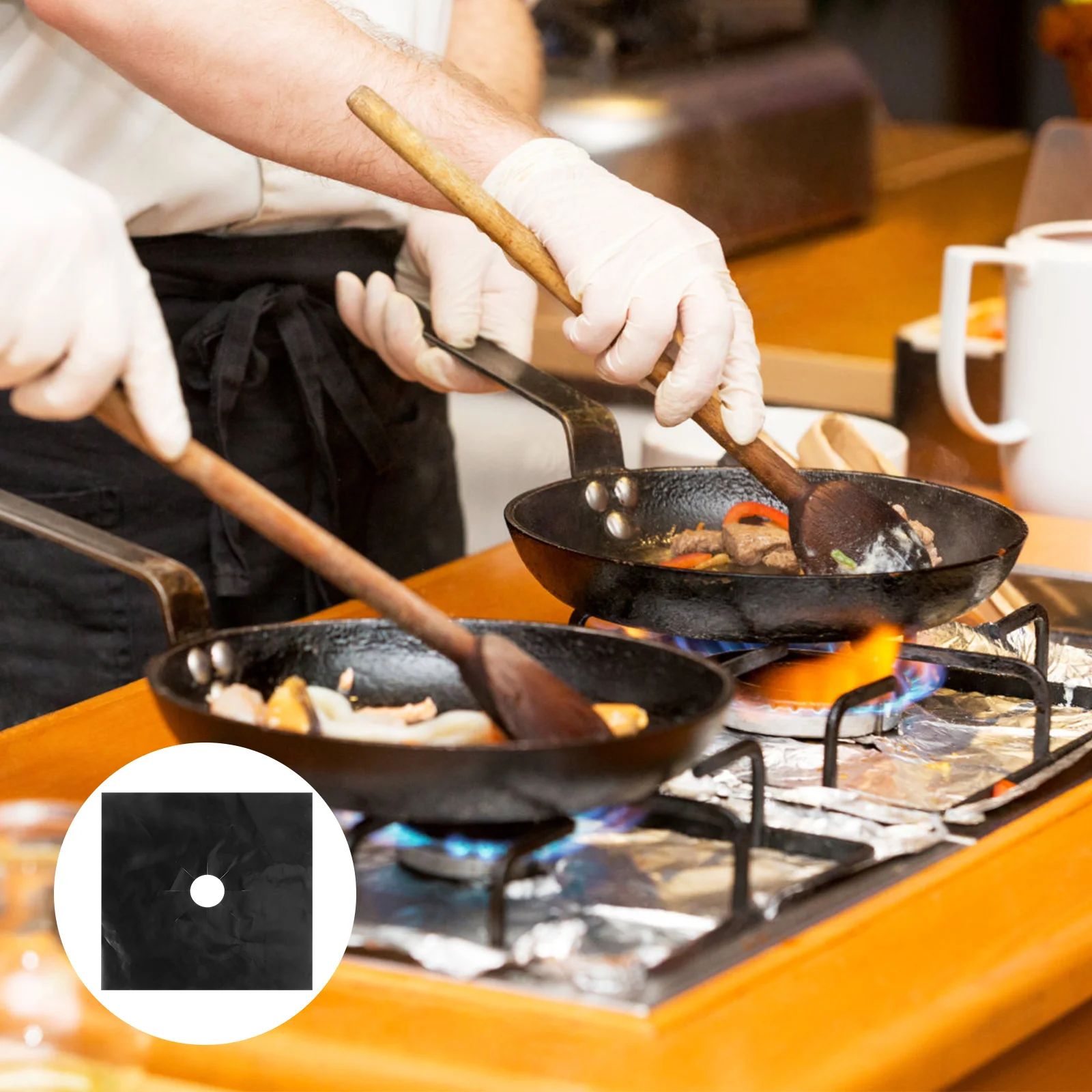 

1Pcs Heavy Duty Gas Hob Protector Sheets Black Universal Non Stick Oven Liner Reusable Burner Cover Heat Resistant Gas Stove