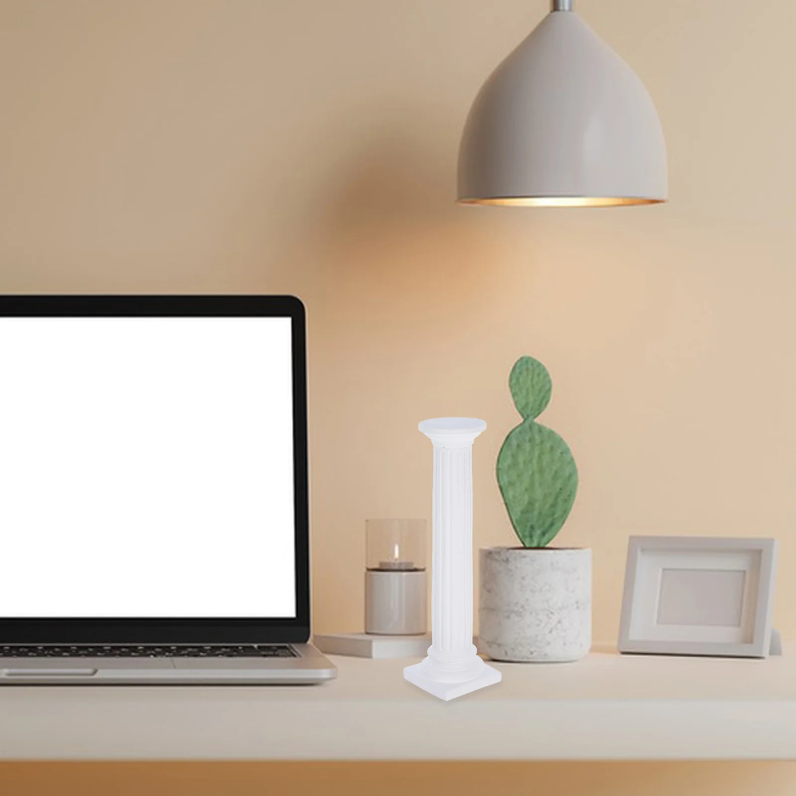 

1pcs Mini Roman Pillar Statues Gypsum Column Decor Handcarved Design For Wedding Home Garden Display Base Artistic Ornament