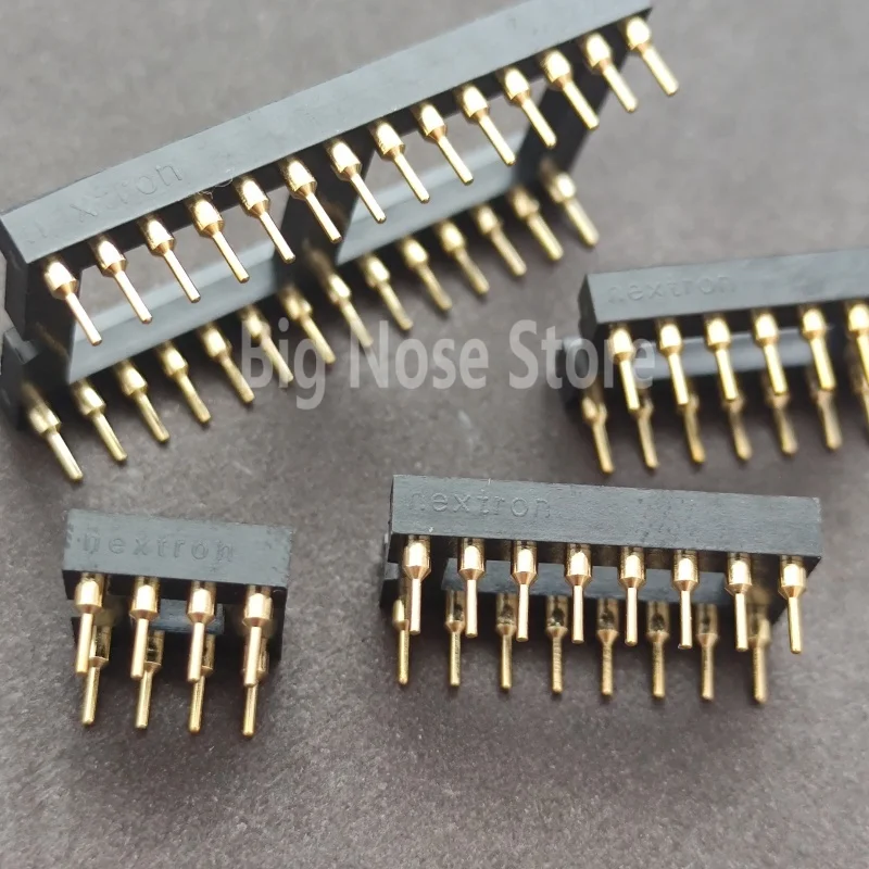 NEXTRON Fully gold-plated IC socket, 8pin 14pin 16pin 28pin all in stock, DIP8/DIP14/DIP16/DIP28, dual single quad OP AMP OPAMP