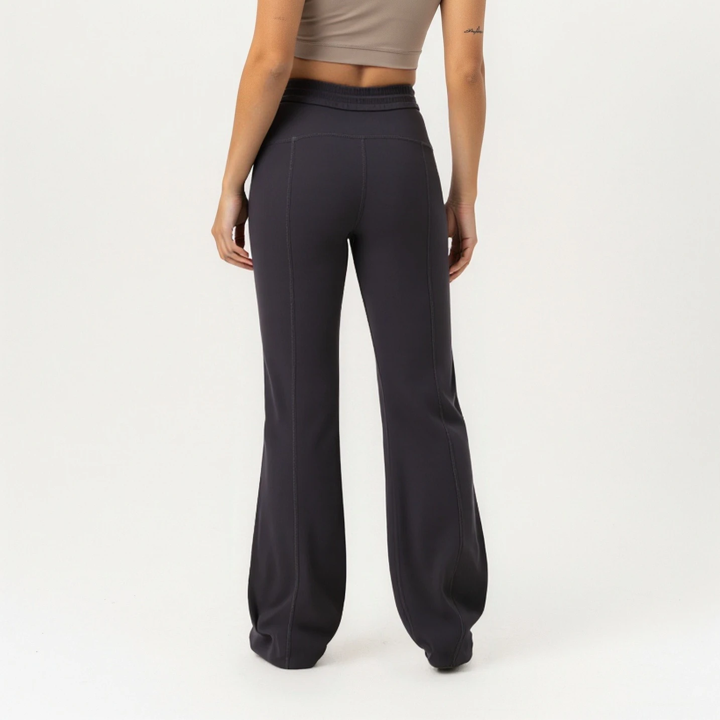 سراويل نسائية رياضية مريحة تسعة سراويل يوجا واسعة الساق للنساء ربيعية عالية الخصر ثنى فضفاضة غير رسمية بطبقة هوائية سراويل رياضية متوهجة بطبقة هوائية