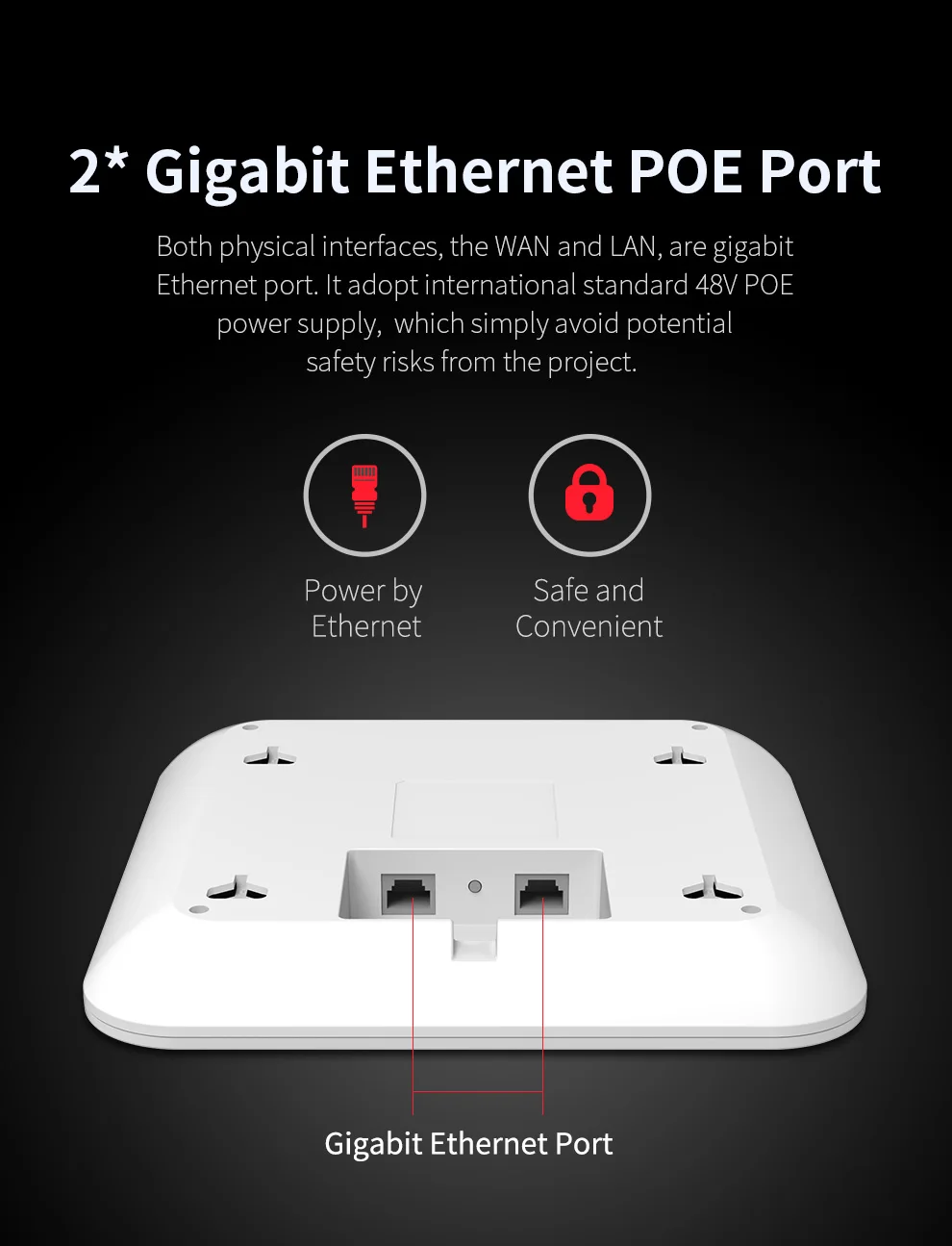 COMFAST 1300Mbps Ceiling AP WIFI 5 Wireless AP 2.4GHz+5.8GHz Router WiFi Access Point 48V POE Power Watchdog EU Plug QCOM Chip