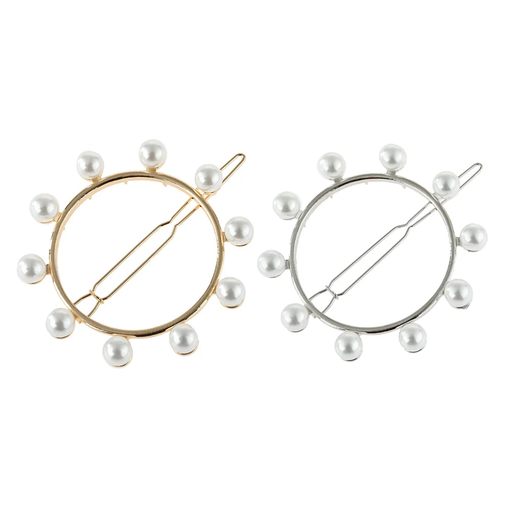 

2Pcs Hair Clips Alloy Round Hollow Barrettes Non Girls Hairpins Styling Tool for Party Wedding Any Hair