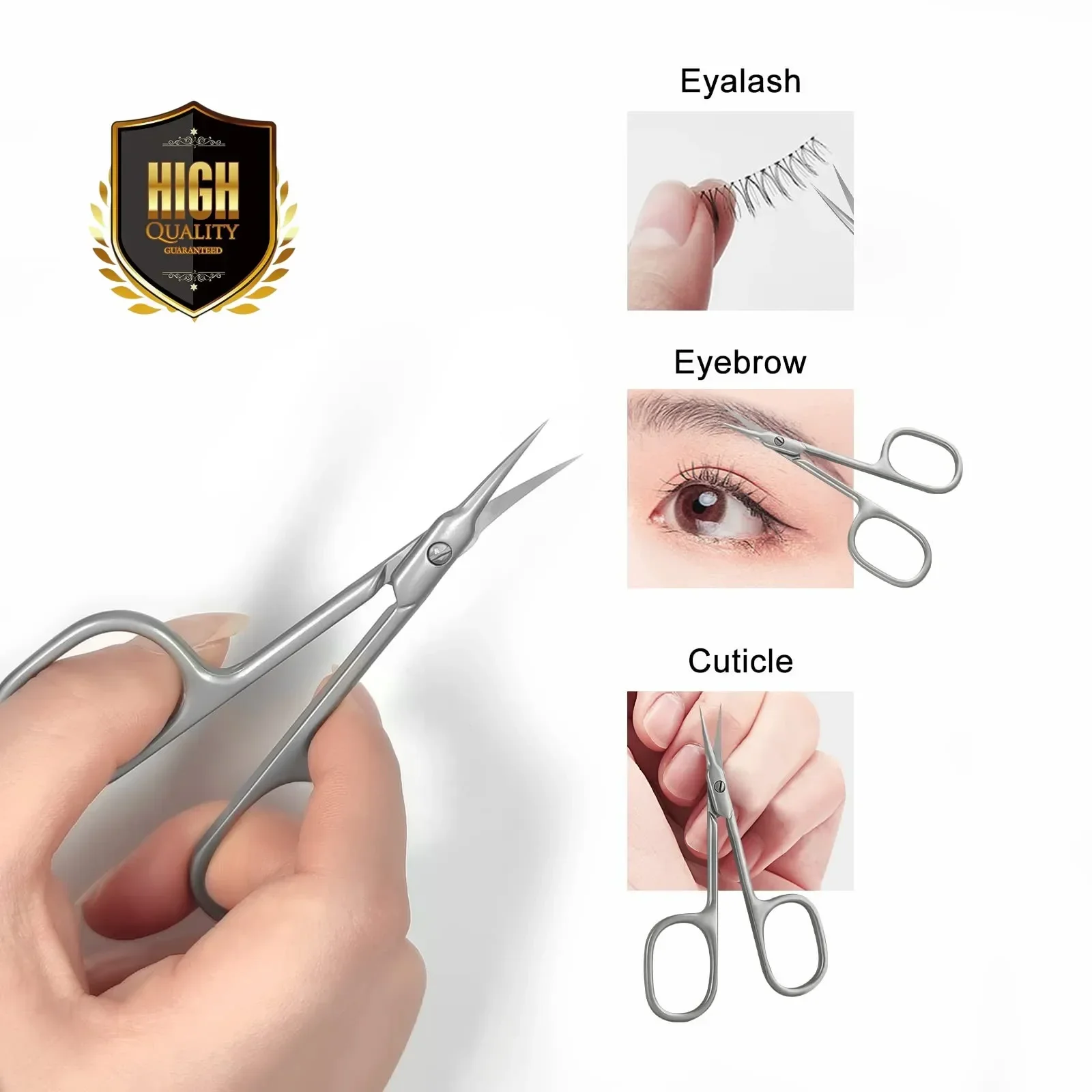 

Nail Scissors Sharp Curved Scissors Multi-Purpose Stainless Steel Beauty Scissors Manicure Cutter for Nail Facial Hair