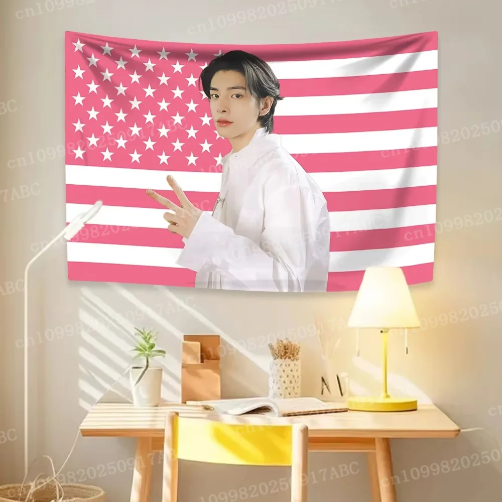 نسيج نجمة الموسيقى جاكس العلم الأمريكي ديكور المنزل غرفة نوم النوم القماش حفلة موسيقية الديكور هدية لمحبي نسيج المنزل