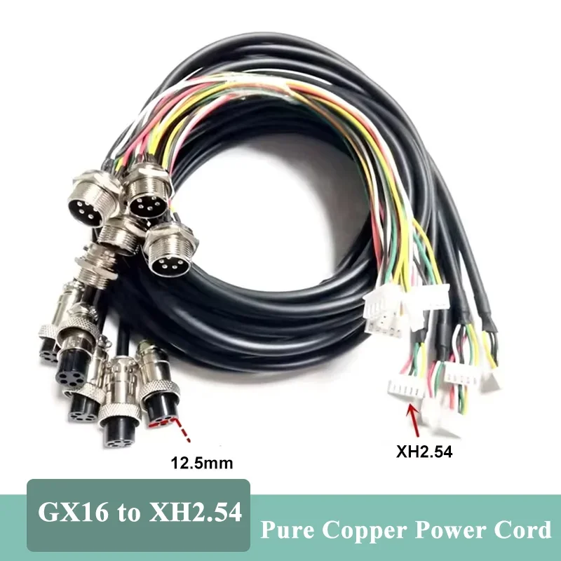 GX16 to XH2.54 Connector Cable 2/3/4/5/6/7/8/9/10 Pin Pure Copper Power Cord Male Female Through The Wall Terminal Wire 20-200cm