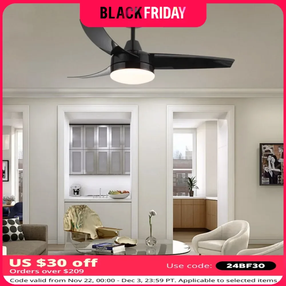 Ceiling Fan, Integrated LED Light, Matte Black, Cooling Appliances, Home Appliances, Electric Fan