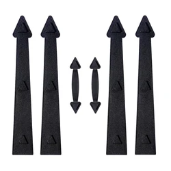 LWZH Magnetic Garage Door Decorative Hinges Handles Accents Hardware Kit Black 2 Handles 4 Hinges