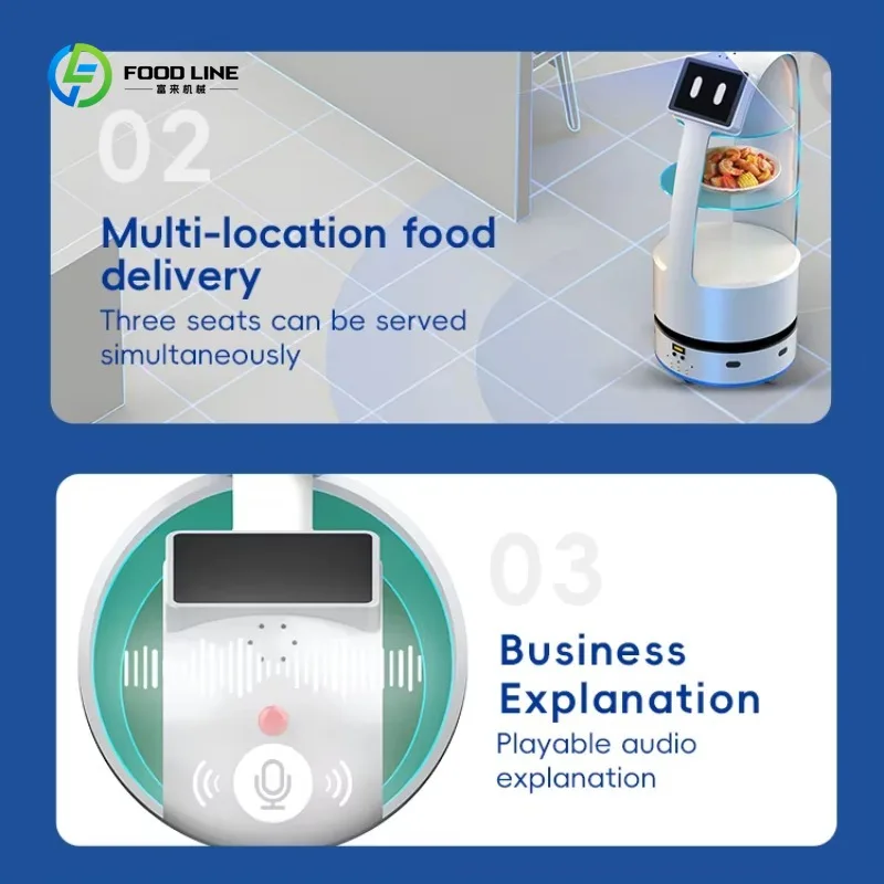 بيع المصنع المباشر روبوت التسليم التجاري الذكي الذكي للفنادق والمطاعم والممرضات الذين يخدمون نادلًا #5