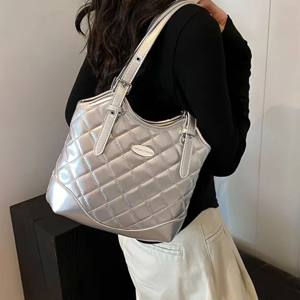 

Fashionable Handbag Underarm Bag Large Capacity Solid Color Tote Bag Zipper Pu Leather One Shoulder Bags Women