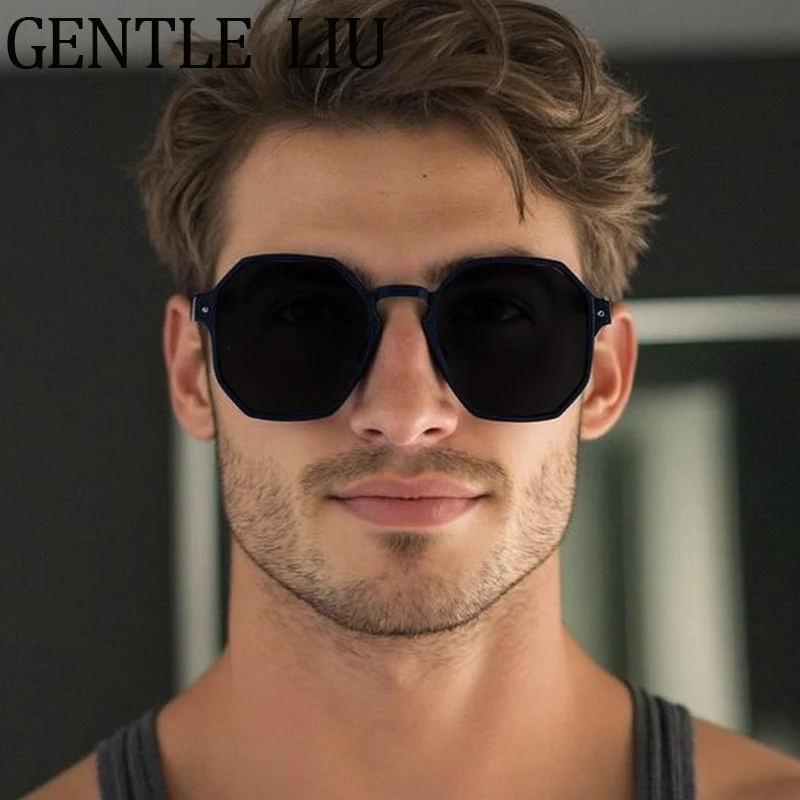 Steampunk Square Punk Sunglasses Men 2026 Luxury Brand Vintage Metal Frame Sun Glasses Polygon Eyewear Driving Shades UV400