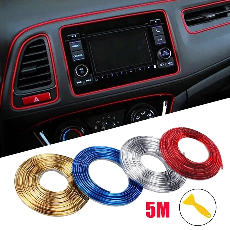 Universal Auto Moulding Dekoration Flexible Streifen 5M Innen Auto Leisten Auto Abdeckung Trim Dashboard Tür Auto-styling