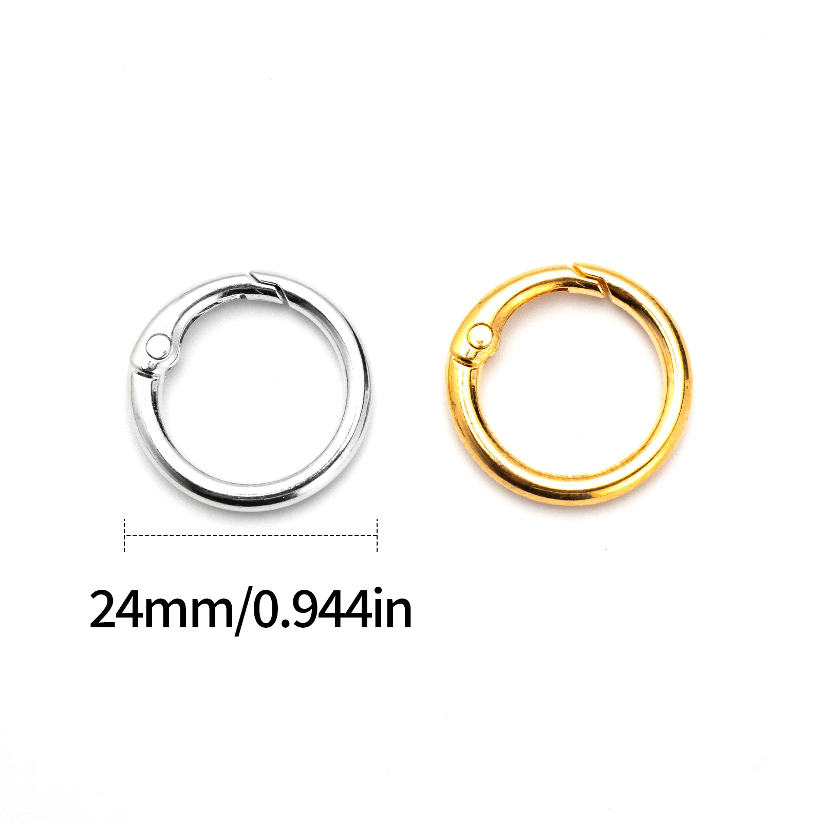 5 Pcs O Ring Clip Spring Silvery/Golden O Ring Clasp Round Mini Carabiner for Bag Purse Handbag Strap Craft Jewelry Making.