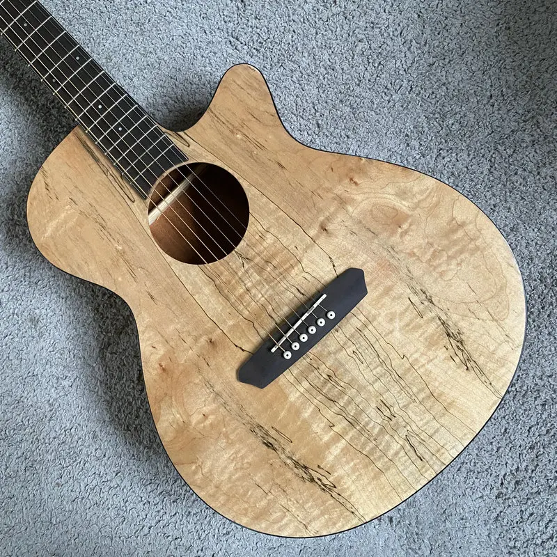 K733 Original DOTCH 40 Inch Natural Wood Map Grain Acoustic Guitar 20 Frets Sample Stock Slight Defect Practice Guitar