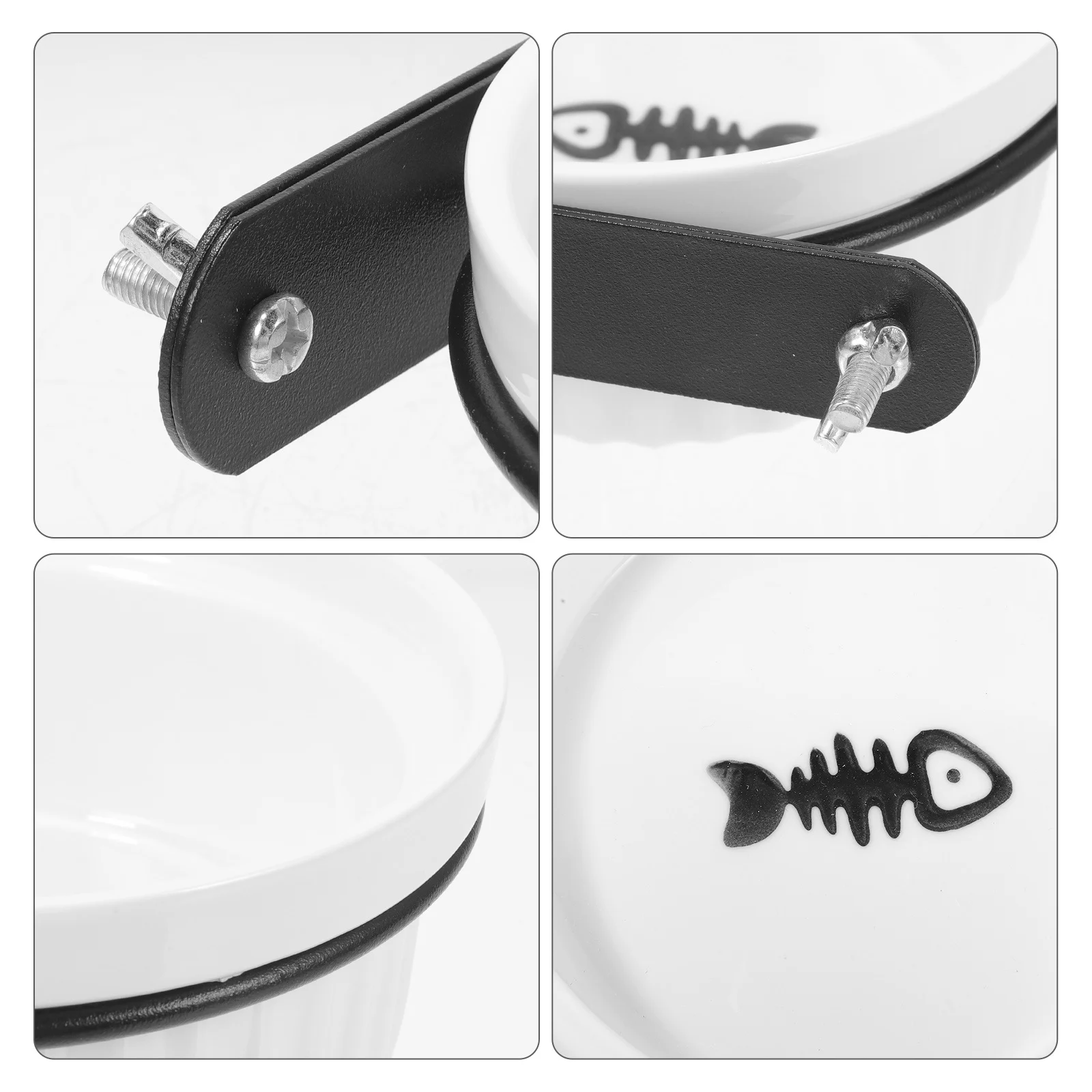 

1Set Hanging Cat Bowl Ceramic Pet Feeder Smooth Non-Tip Design for Dog Crate Cage Kitten Supplies Household Cat Accessory