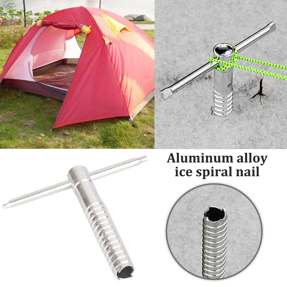 1pc Ice Spiral Screw Outdoor Canopy Tent Nails Ice Muddy Beach Nails Natrue Hik E Tent Spiral Ice Nails Snow Screw